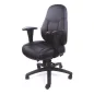   Irodai szék, állítható karfával, fekete, puha bonded bőrborítás, fekete lábkereszt, MAYAH "Super Champion"