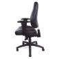   Irodai szék, állítható karfával, fekete, puha bonded bőrborítás, fekete lábkereszt, MAYAH "Super Champion"