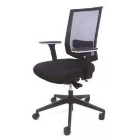   Irodai szék, fekete szövetborítás, feszített hálós háttámla, fekete lábkereszt, MAYAH "Star"