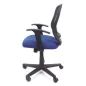   Irodai szék, karfás, kék szövetborítás, feszített hálós háttámla, fekete lábkereszt, MAYAH "Fun"