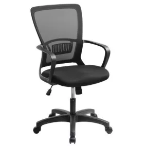   Irodai szék, karfás, fekete szövetborítás, feszített hálós háttámla, fekete lábkereszt, MAYAH "Vega", fekete