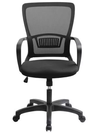 Irodai szék, karfás, fekete szövetborítás, feszített hálós háttámla, fekete lábkereszt, MAYAH "Vega", fekete