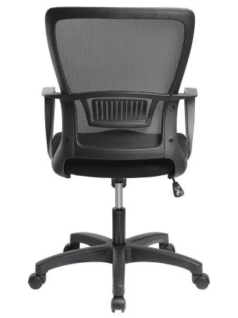 Irodai szék, karfás, fekete szövetborítás, feszített hálós háttámla, fekete lábkereszt, MAYAH "Vega", fekete