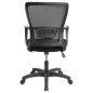   Irodai szék, karfás, fekete szövetborítás, feszített hálós háttámla, fekete lábkereszt, MAYAH "Vega", fekete