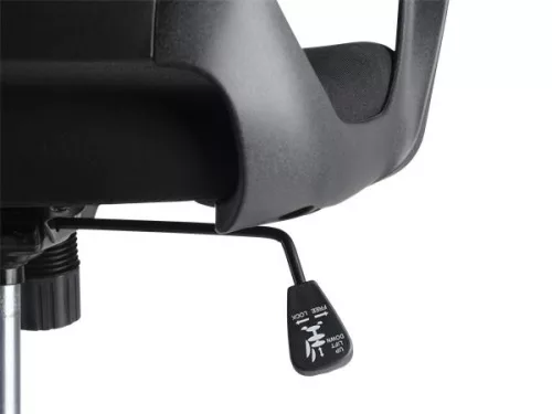 Irodai szék, karfás, fekete szövetborítás, feszített hálós háttámla, fekete lábkereszt, MAYAH "Vega", fekete