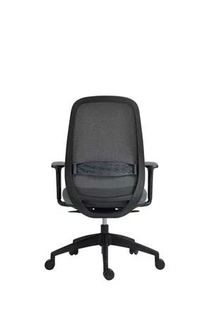 Irodai szék, karfás, fekete szövetborítás, feszített hálós háttámla, fekete lábkereszt, MAYAH "Mid Chair II", fekete