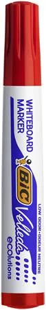 Flipchart- és táblamarker, 1,4 mm, kúpos, BIC" Velleda ecolutions", piros