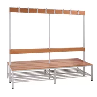 Öltözőpad fogas állvánnyal