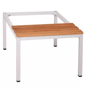   Alászerelt öltözőpad fém öltözőszekrényhez, Szürke/bükk, 400mmx400mmx800mm, Szürke/bükk