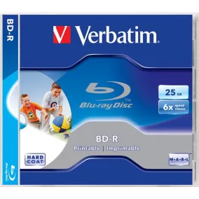   BD-R BluRay lemez, nyomtatható, 25GB, 6x, 1 db, normál tok, VERBATIM