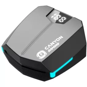  Fülhallgató, vezeték nélküli, Bluetooth 5.3, gaming, CANYON "DoubleBee GTWS-2", fekete