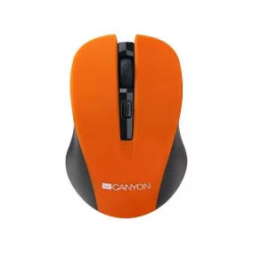   Egér, vezeték nélküli, optikai, USB, CANYON "MW-1", narancs