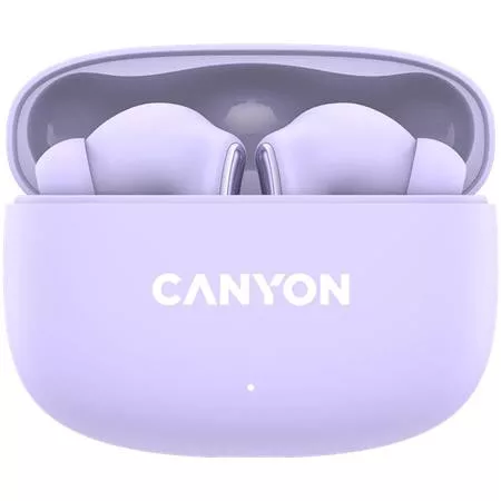 Fülhallgató, TWS vezeték nélküli, Bluetooth 5.4, CANYON "OnGo 9", levendula