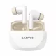 Fülhallgató, TWS vezeték nélküli, Bluetooth 5.4, CANYON "Hexagon 7", fehér-bézs