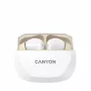 Fülhallgató, TWS vezeték nélküli, Bluetooth 5.4, CANYON "Hexagon 7", fehér-bézs