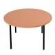 Kör alakú asztal, négyzet keresztmetszetű fém lábakkal, 750mmx1000mmx mm, Fekete/bükk