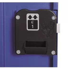   Érmés zár (1 EUR) hosszú és rövid ajtós fém öltözőszekrényhez,  mmxmmxmm,