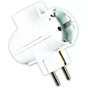Commel 3-as T elosztó, fehér, 16A, 3500W