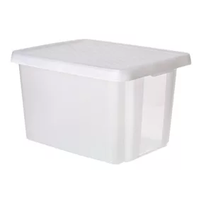   Tárolódoboz, tetővel, 26 l, áttetsző, CURVER "Essentials"