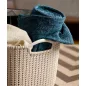  Kötött hatású kosár, L méret, CURVER "Knit", fehér