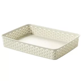   Rattan hatású kosár, A4, törtfehér, CURVER "My Style"