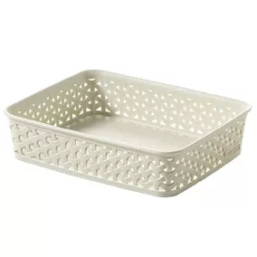   Rattan hatású kosár, A5, törtfehér, CURVER "My Style"