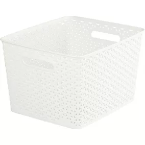   Rattan hatású kosár, 18l, törtfehér, CURVER "My Style"