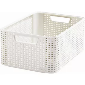   Rattan hatású kosár, 18l, törtfehér, CURVER "Style M"