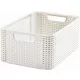 Rattan hatású kosár, 18l, törtfehér, CURVER "Style M"
