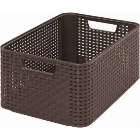   Rattan hatású kosár, 18l, sötétbarna, CURVER "Style M"