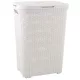 Rattan hatású szennyestartó, 60l, CURVER, törtfehér