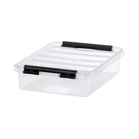   Műanyag tárolódoboz, 1 liter, fekete fogantyúkkal, SMARTSTORE "Classic 1", átlátszó
