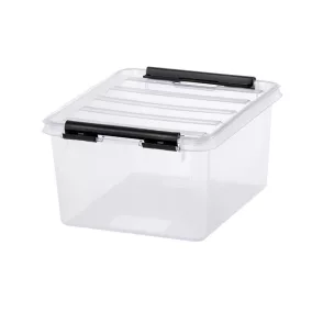   Műanyag tárolódoboz, 2 liter, fekete fogantyúkkal, SMARTSTORE "Classic 2", átlátszó