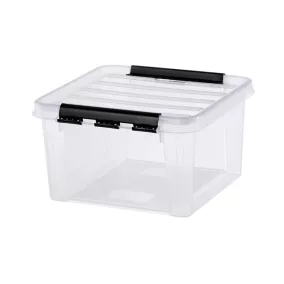   Műanyag tárolódoboz, 8 liter, fekete fogantyúkkal, SMARTSTORE "Classic 12", átlátszó