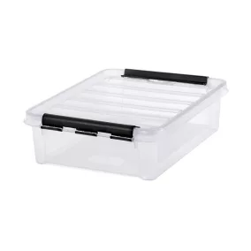   Műanyag tárolódoboz, 8 liter, fekete fogantyúkkal, SMARTSTORE "Classic 14", átlátszó