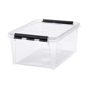   Műanyag tárolódoboz, 14 liter, fekete fogantyúkkal, SMARTSTORE "Classic 15", átlátszó