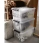   Műanyag tárolódoboz, 47 liter, fekete fogantyúkkal, SMARTSTORE "Classic 45", átlátszó