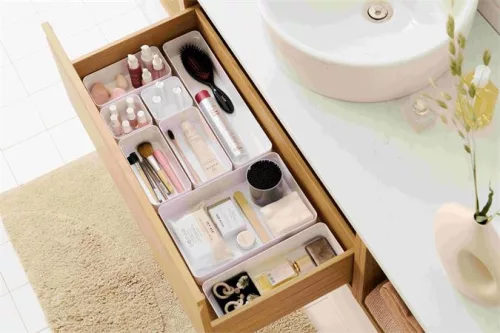 Fiókrendező, 30x6x10 cm, SMARTSTORE "Compact", fehér