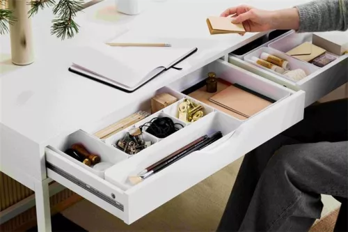 Fiókrendező, 40x6x10 cm, SMARTSTORE "Compact", fehér