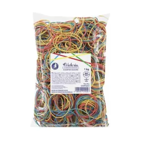   Postázógumi, 60X2 mm, VICTORIA FACILITY, 1 kg, vegyes színű