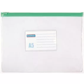 Rendszerező tasak, A5, PVC, simítózáras, DONAU