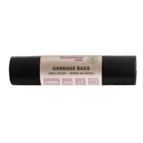  Szemeteszsák, extra erős, 240 l, 5 db, 70 µ, DONAU "Eco", fekete