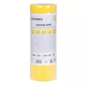   Törlőkendő, univerzális, 25 db, 23x39cm, DONAU "Home", sárga