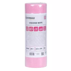   Törlőkendő, univerzális, 25 db, 23x39cm, DONAU "Home", rózsaszín