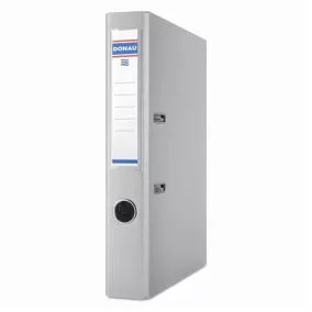   Iratrendező, 50 mm, A4, PP, élvédő sínnel, DONAU "Premium", szürke