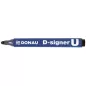   Alkoholos marker, 2-4 mm, kúpos, DONAU "D-signer U", fekete