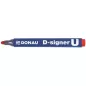   Alkoholos marker, 2-4 mm, kúpos, DONAU "D-signer U", piros