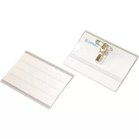 Névkitűző, csíptetővel és tűvel, 88x54 mm, DONAU