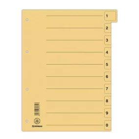 Regiszter, karton, A4, mikroperforált, DONAU, citromsárga