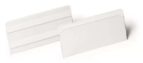 Logisztikai zseb, 150x67 mm, fekvő, DURABLE, öntapadó csíkkal, átlátszó